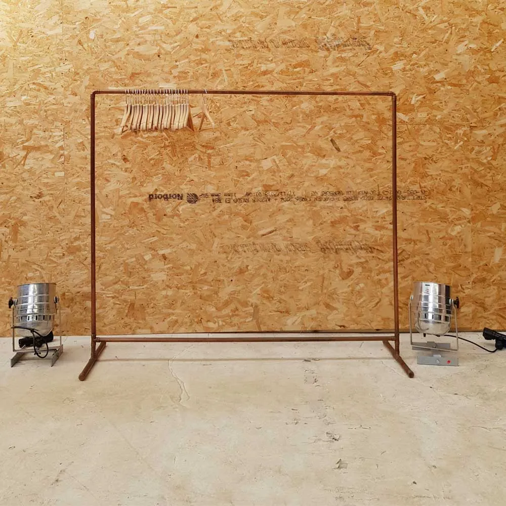 Coat stand built from copper pipe