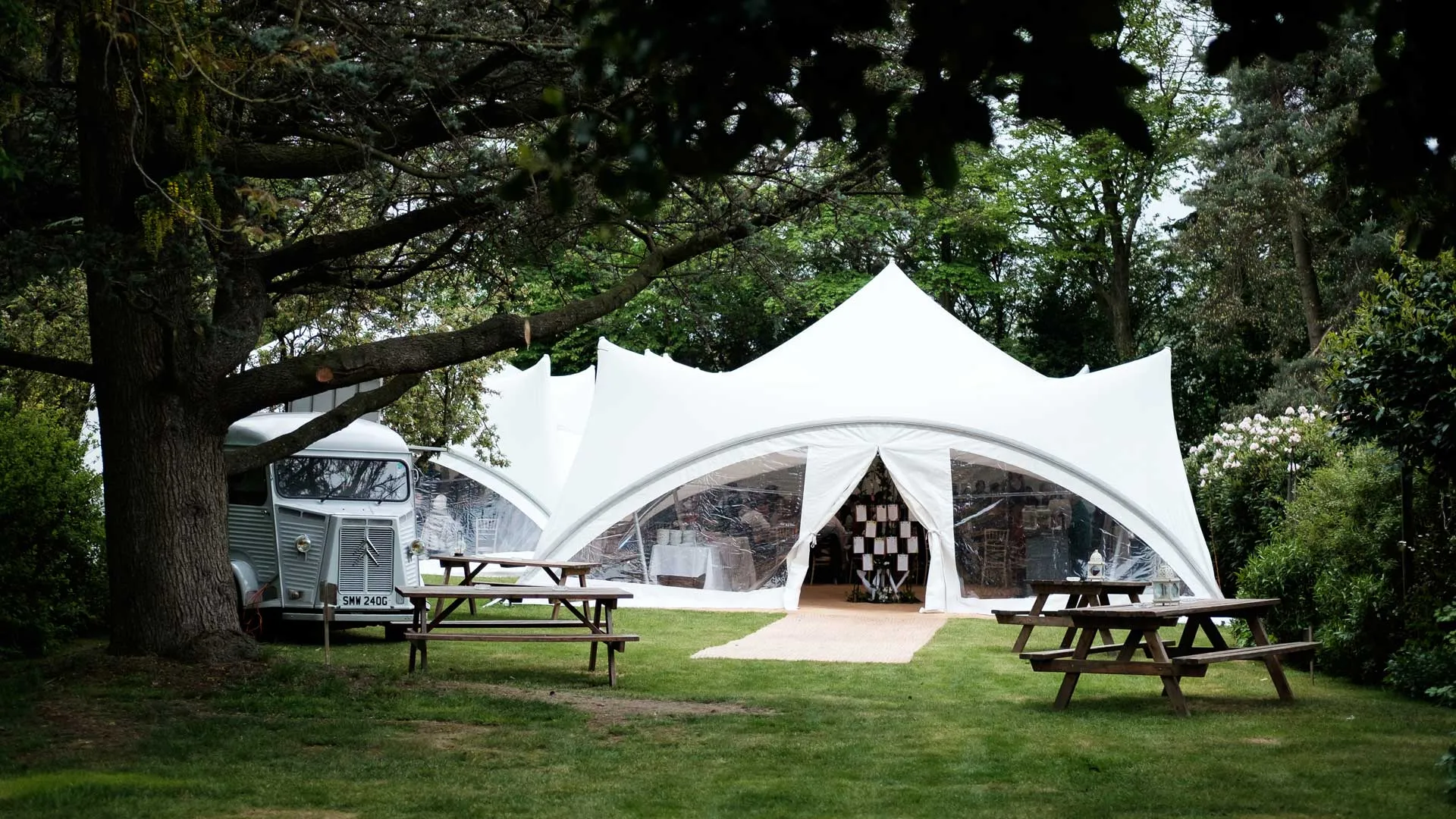 Marquees at Heather and Matt's wedding at Woodthorpe Hall