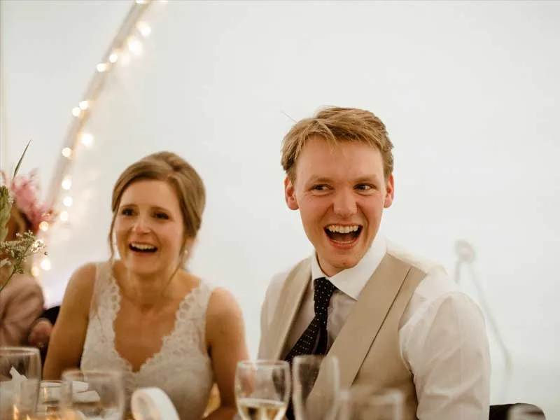 Two marquees connected side on at Rebecca and Will’s Sheffield wedding
