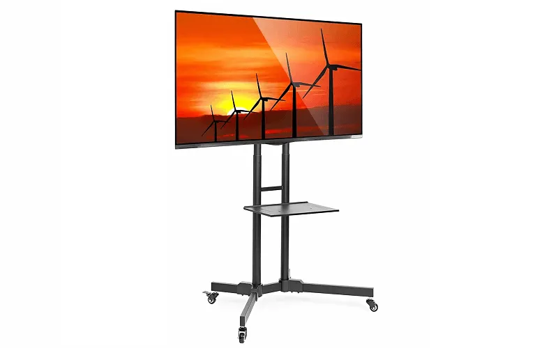 Television on a wheeled stand for event hire
